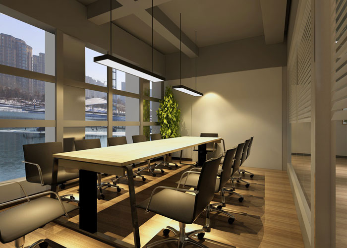 280平方金融公司办公室会议室软装设计效果图