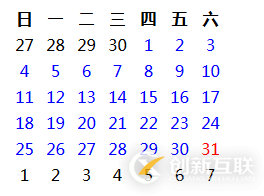 使用JavaScript怎么实现一个日历显示效果函数