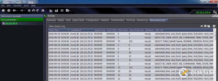 开启 Spotlight on MySQL － Slow Query Log 的方法