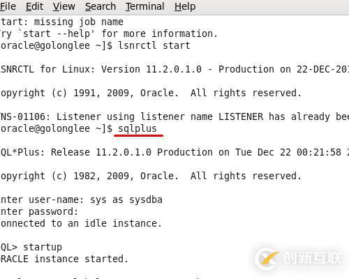 在Linux中oracle启动的方法