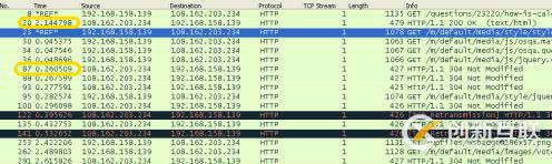 use wireshark captureing http delays