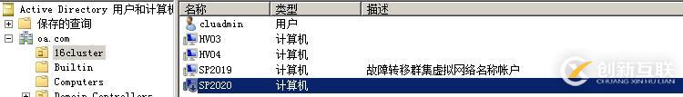 WSFC AD权限规划