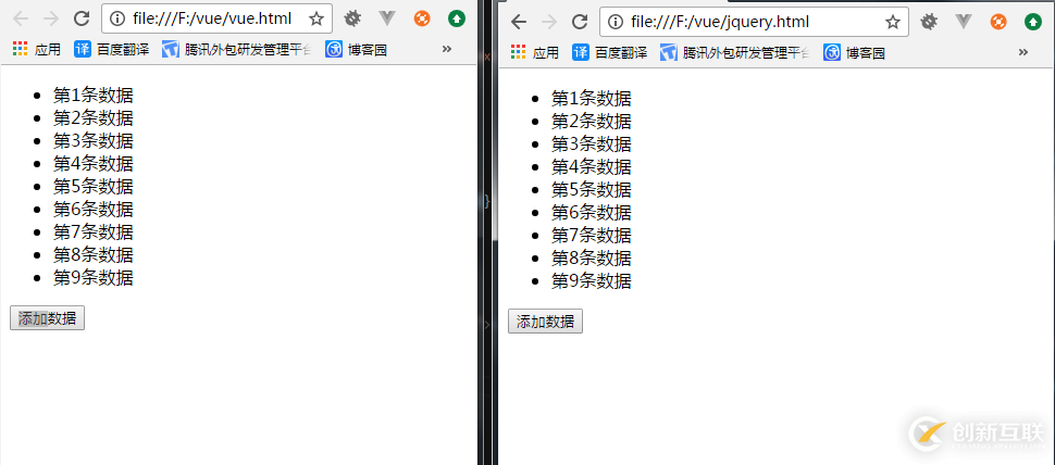 jquery和vue对比有什么不同