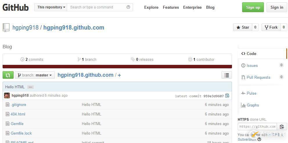 GitHub搭建简单的项目“Hello HTML”