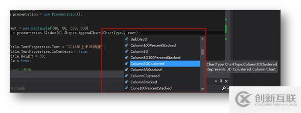 C# 创建PPT图表