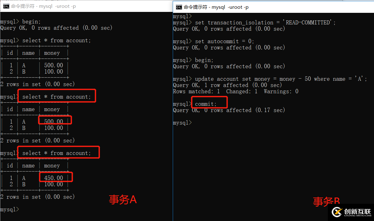 怎么在mysql中实现事务的隔离级别