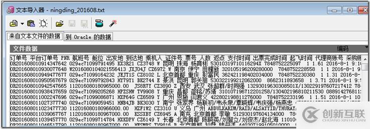 EXCEL表数据导入到ORACLE数据库中