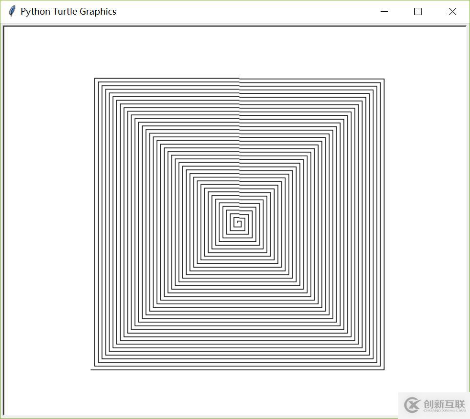 python绘制正方形螺旋线的方法