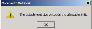 outlook提示邮件附件超出大小限制的解决方法