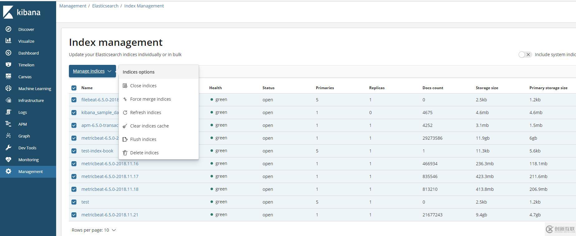 elasticsearch6.5.0安装搭建以及kibana，cerebro，head，beat