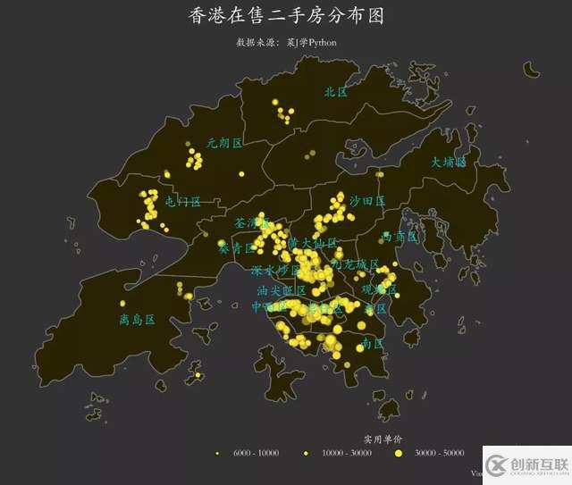 Python怎么实现香港地图、房价可视化和绘制气泡图