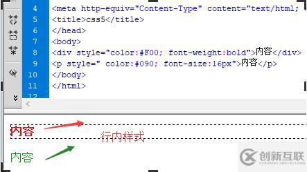 html标签代码行内css样式是怎么样的