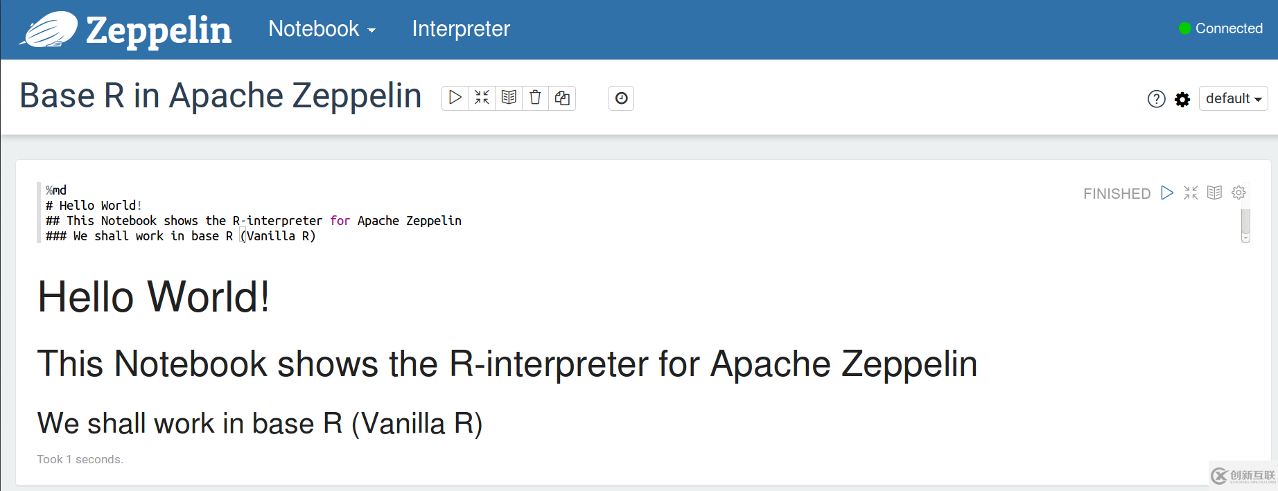 Apache Zeppelin Notebook和R的示例分析