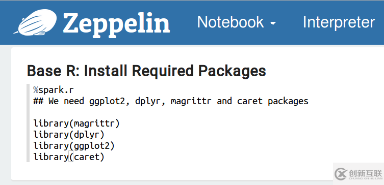 Apache Zeppelin Notebook和R的示例分析