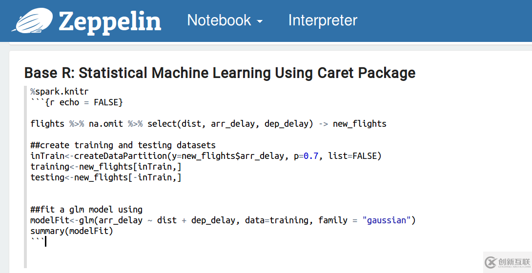 Apache Zeppelin Notebook和R的示例分析