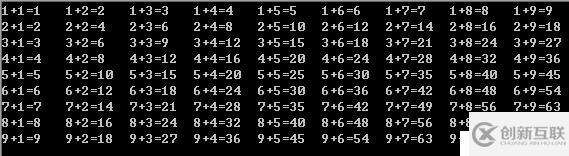 [C#]九九乘法表