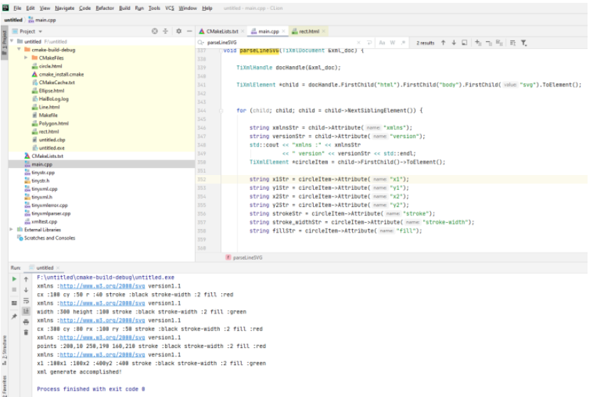 c++如何使用tinyxml构建基本的SVG图形