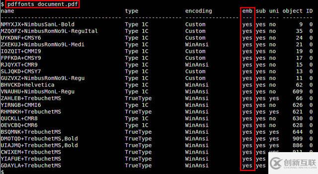 Linux系统中如何在PDF中嵌入LaTex中的所有字体