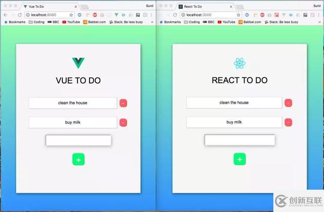vue与react创建APP的差别是什么