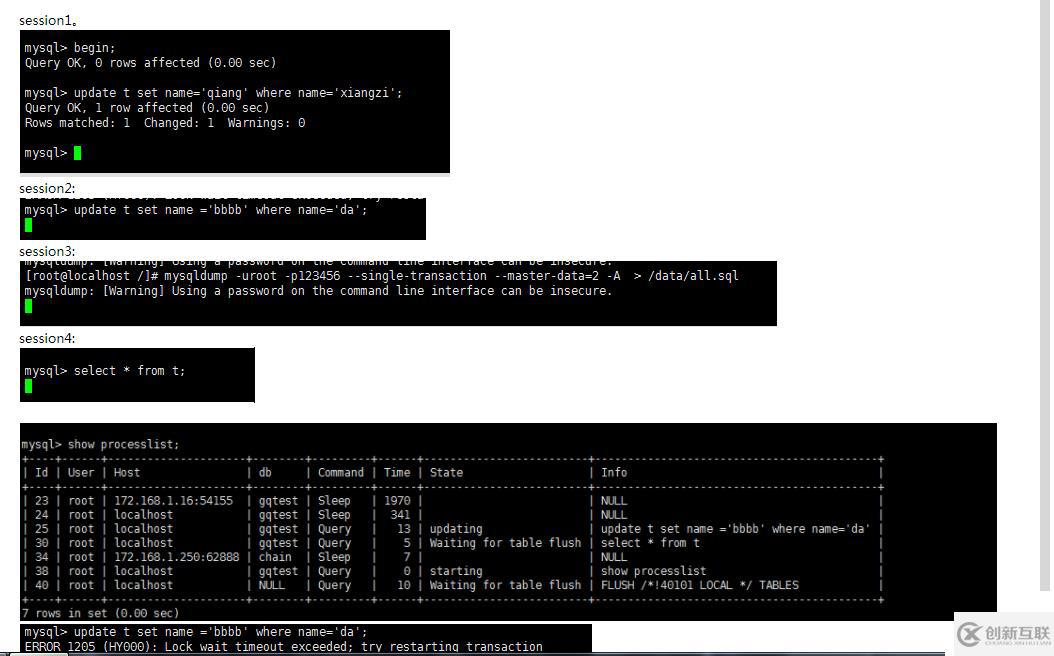 mysql逻辑备份 mysqldump