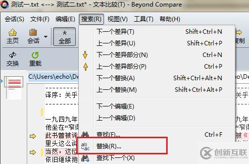 Beyond Compare文本怎么替换