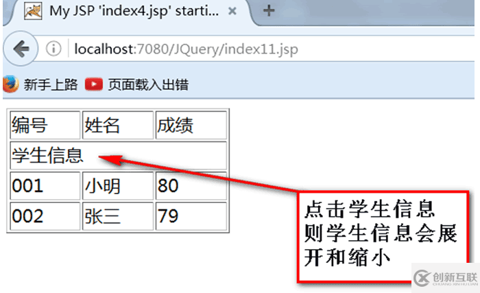 jQuery如何实现table表格信息的展开和缩小功能