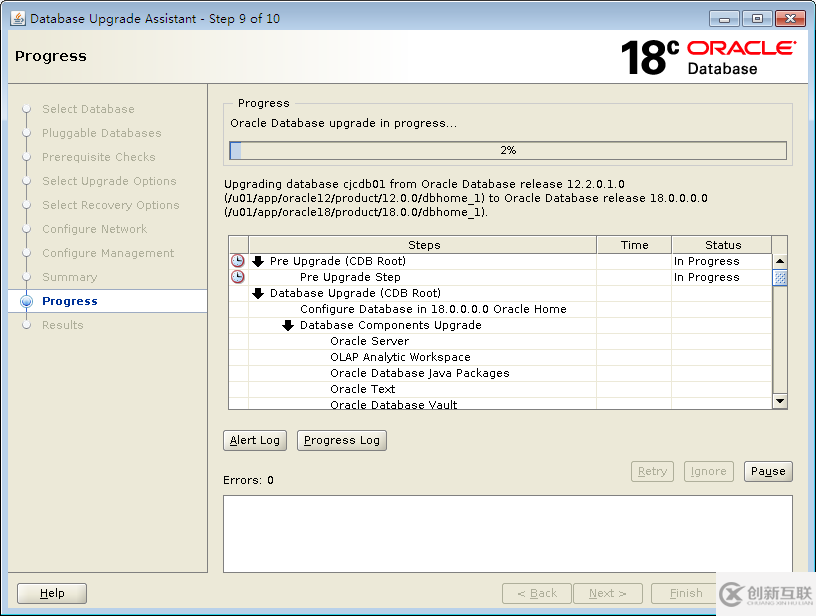 Oracle 12C升级到18C