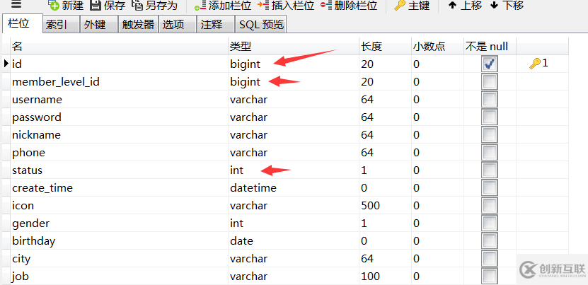 数据库主键、外键类型为bigint，那么在后台应该用什么类型的变量定义