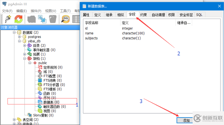 postgresql数据库中如何创建表