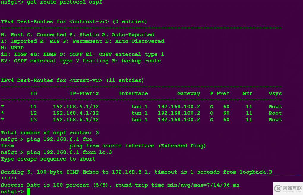 Netscreen与Cisco跑OSPF