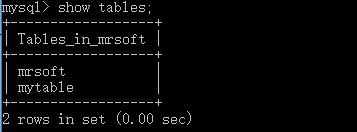 Mysql DOS：数据库的创建，选定，查询，表格的查询，参数查询，表格销毁。