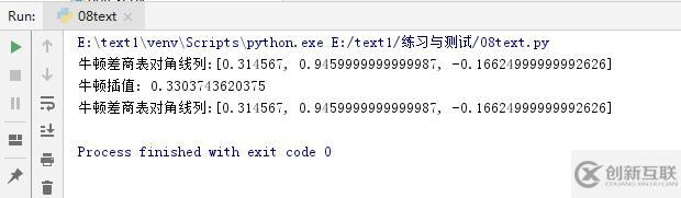 Python实现牛顿插值法(差商表)