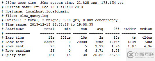 MySQL慢查询日志举例分析