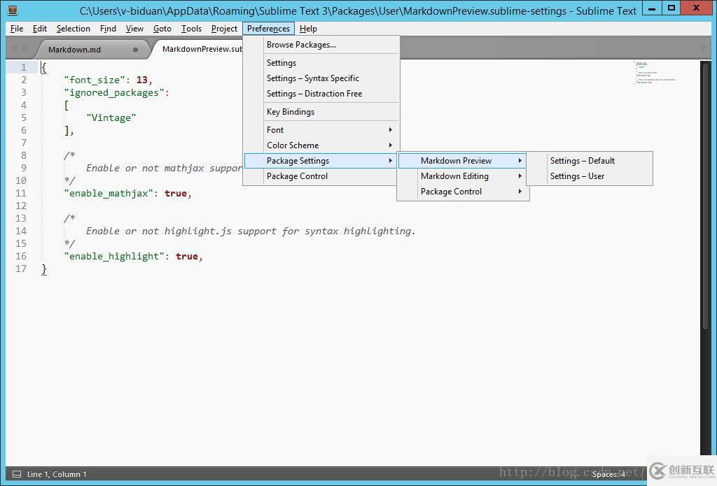 Sublime Text3+Markdown的配置方法