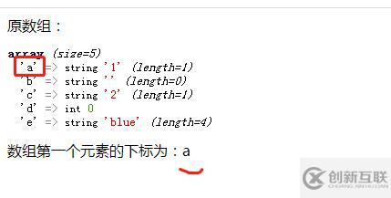 php如何求数组第一个元素的下标