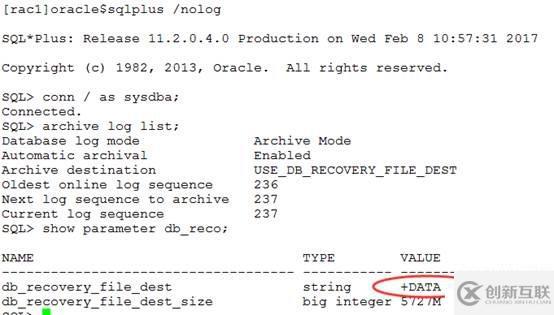 Oracle 11g RAC将归档从ASM修改到本地