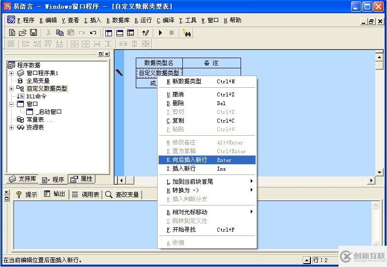 易语言中自定义数据类型的示例分析