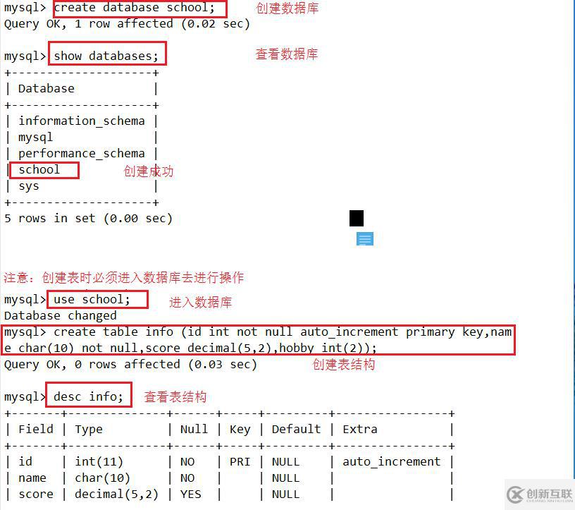 mysql 数据库基本操作大全