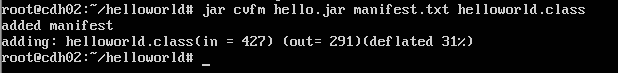 linux环境下java程序打包成简单的hello world输出jar包示例