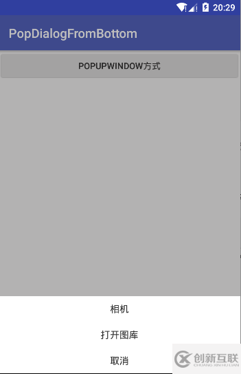 Android底部弹窗的实现示例代码