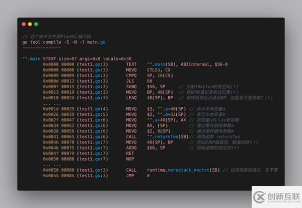 Golang中运行与Plan9汇编的示例分析