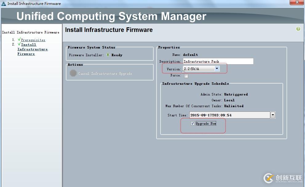 将UCS Manager从2.1(3a)升级到2.2(5b)