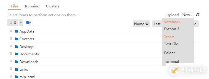 在jupyter里新建文件的方法