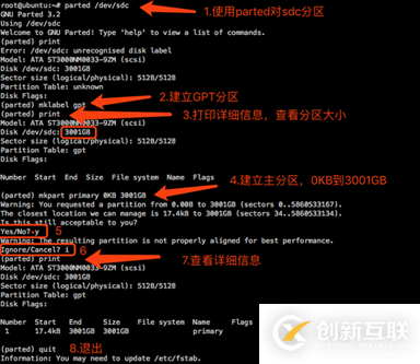 Ubuntu如何挂载3T硬盘或大于2T磁盘