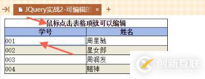 基于jQuery实现可编辑的表格