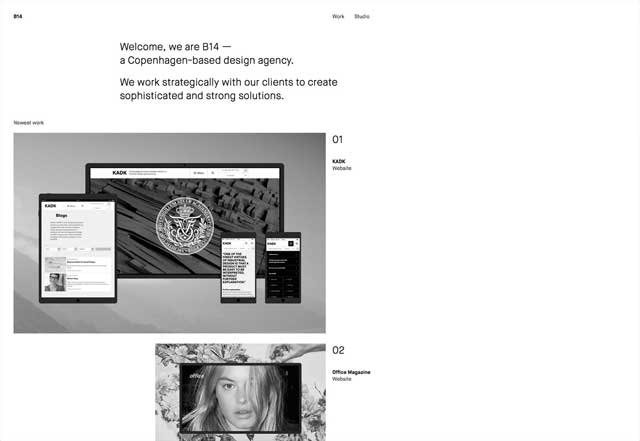 有影响力的黑和白的网站设计