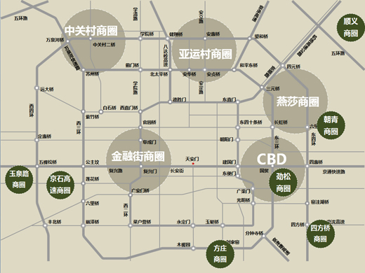 北京朝阳区商圈分布图图片