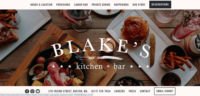 布莱克的餐厅网站设计